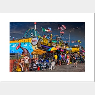 The Grill House on the Boardwalk at Coney Island Posters and Art